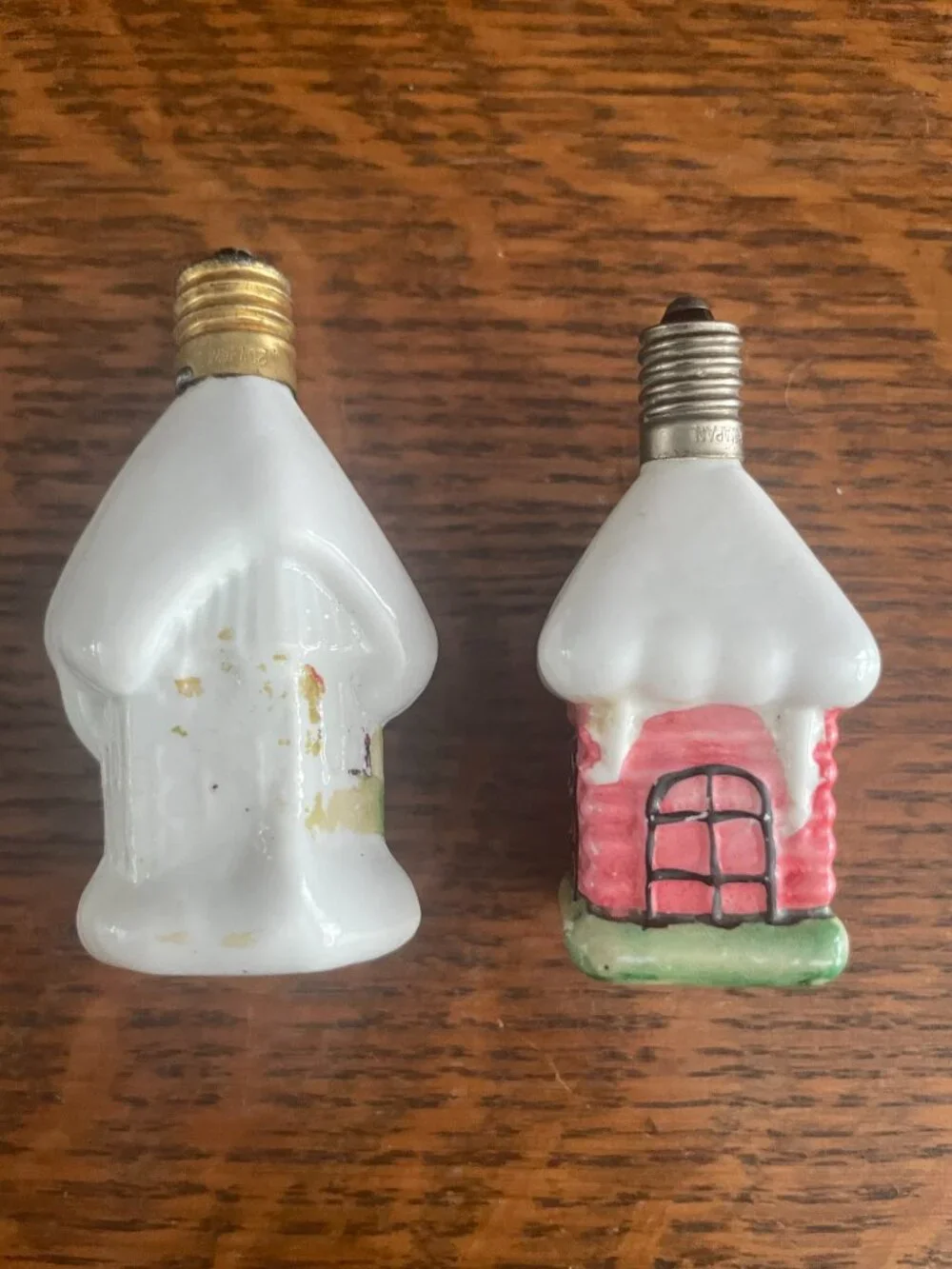 Figural Milk Glass Christmas Lights Replacement Bulb House Snow